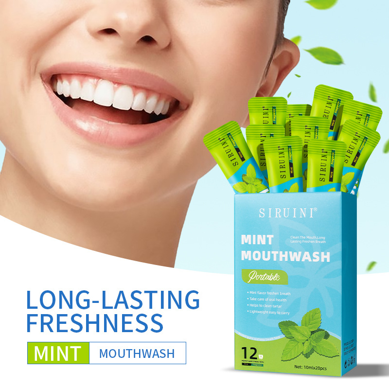 Teeth Whitening Mouthwash - 20 adet tek kullanımlık gargara alkolsüz