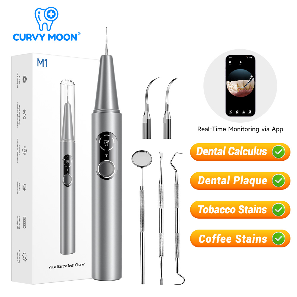 Teeth Whitening Mouthwash - CURVY MOON Görünür Elektrikli Ultrasonik Diş